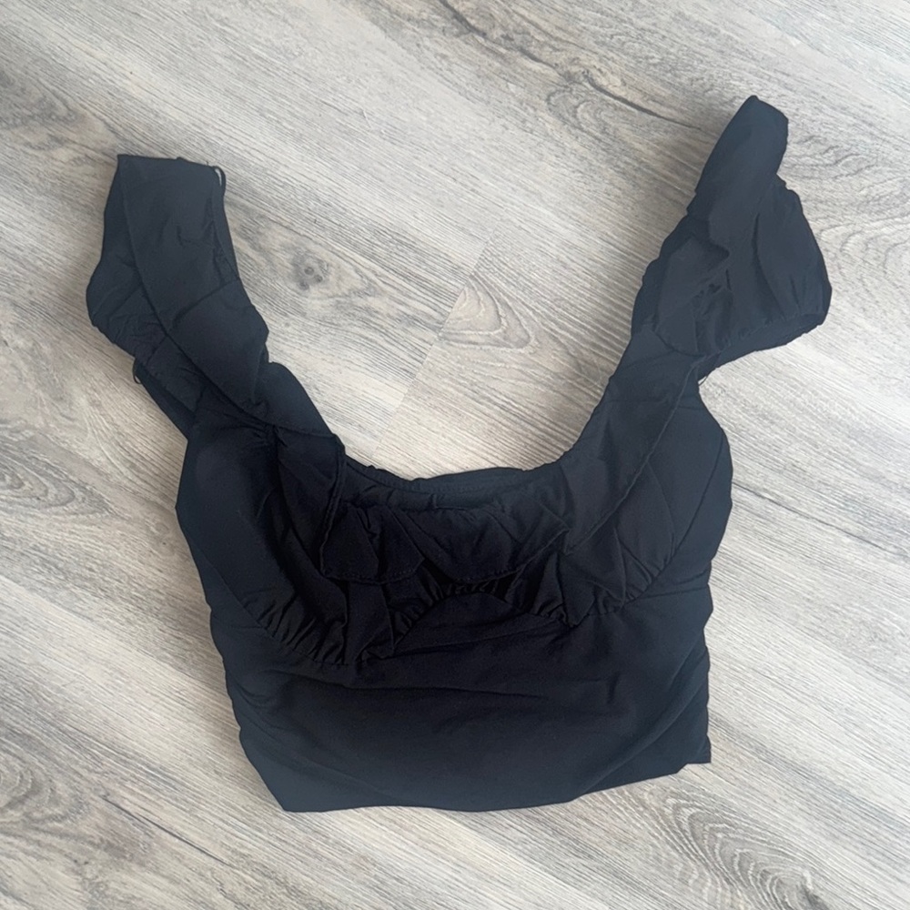 Zara Ruffle Crop Top - Picture 2 of 9